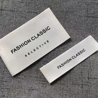 Étiquettes tissées en coton biologique personnalisées, logo imprimé, découpe au laser, écologiques, coupe droite, étiquettes imprimées pour vêtements et chaussures