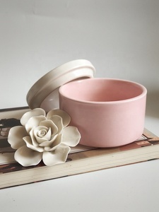 Luxury Flower Lid Design <strong>Ceramic</strong> <strong>Jewelry</strong> <strong>Box</strong> with Lid for <strong>Decoration</strong> - Product Image 5