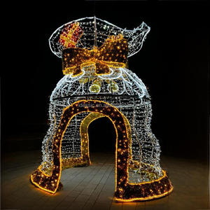 Motivo Navideño de Campanas con Luces LED 3D para Exteriores, Ideal para Iluminación Comercial de Patios y Festivales - Product Image 3