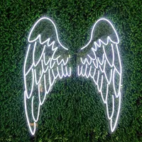 Asas de anjo de led 3d grande personalizado neon sinal para decoração