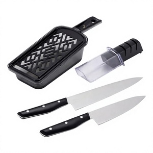 Handmade Stainless Steel <b>Knife</b> <b>Set</b> with <b>Sharp</b> Blades and Plastic Handle Leather Sheath 3-Piece Sheath and Grater Hunting <b>Knives</b> - Product Image 2