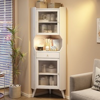 Armoire d'angle en bois; Étagère triangulaire simple pour salon; Armoire de rangement murale pour chambre à coucher