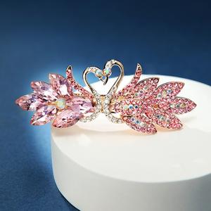 Nouveau design strass arc barrette à cheveux mode coréenne femmes dos tête haut pince gracieux cygne printemps pince à cheveux - Product Image 2
