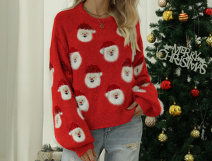 Hor vente automne et hiver femmes vêtements de noël vieil homme tête tricoté <span class=keywords><strong>pull</strong></span> <span class=keywords><strong>pull</strong></span> <span class=keywords><strong>pull</strong></span> de noël - Product Image 3