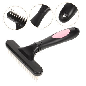 Brosse de toilettage pour animaux à double rangée, en acier inoxydable, pour enlever les poils de chien, peigne métallique de nettoyage pour animaux - Product Image 4
