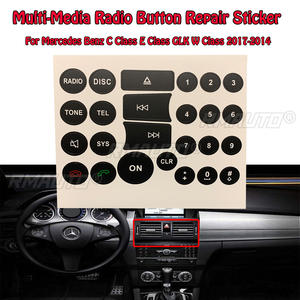 Pegatinas Nuevas para Reparación de Botones de Radio Multimedia para Mercedes Benz Clase C, Clase E, GLK, Clase W, Años 2007-2014 - Product Image 1