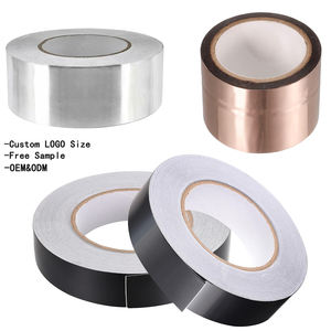 Vente chaude résistance aux hautes températures barrière électrique renforcée <span class=keywords><strong>ruban</strong></span> de papier d'aluminium noir argenté pour conduits d'<span class=keywords><strong>échappement</strong></span> de ventilation de sécheuse - Product Image 2