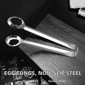 Ensemble de pinces à œufs et ustensiles multifonctions modernes en acier inoxydable, antidérapants, compatibles lave-vaisselle - Product Image 3