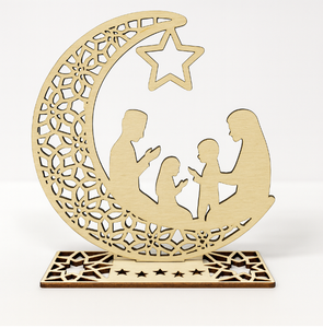 Decorations for Home Eid Mubarak Islamic Tabletop Ornament With Mosque Quran Star Ramadan <b>Wood</b> <b>Signs</b> - Product Image 3