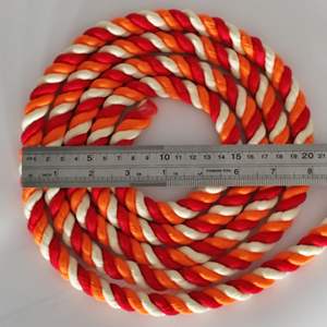 Grosir tali anjing lilit tiga untai 12mm, tali anjing dekorasi pita pola polos pelangi gradien modis klasik - Product Image 1