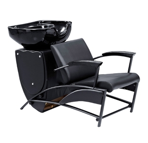 <b>Black</b> Salon Furniture Set Beauty Salon <b>Shampoo</b> Bed Chair Basin <b>Shampoo</b> Bowls Sink and Chairs <b>Black</b> <b>Shampoo</b> Chair - Product Image 1