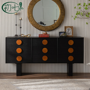 Aparador Vintage de Madera Maciza con Nueve Cajones, 900 mm+, Mueble de Almacenamiento para Sala de Estar - Product Image 1