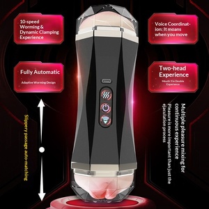 2 in 1 自動男性用オナニーポンプ、取り外し可能なモード、ポケットサイズ、Mサイズの女性器型 - Product Image 1