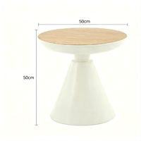 Table basse ronde en bois écologique de haute qualité, style nordique moderne, finition crème mate, prix de gros