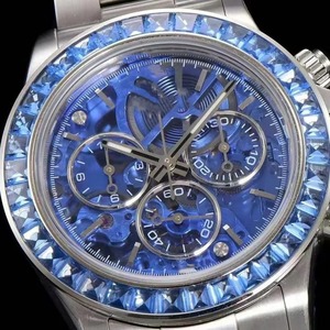 Reloj Mecánico de Diseño Hueco para Hombre, Correa de Acero, Material 904L, Incrustaciones de Piedras Preciosas, Envío Directo - Product Image 1