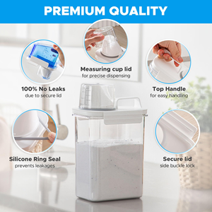 Multifunction Sealed <b>Plastic</b> Laundry Powder <b>Container</b> With Measure Cup Liquid Detergent Dispenser for Laundry Room - Product Image 3