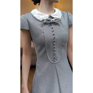 9873 - Robe courte [<span class=keywords><strong>Greo</strong></span> Classic] élégante et vintage pour femme enceinte, confectionnée avec soin, avec nœud et col Peter Pan, amincissante, idéale pour l'été - Product Image 2