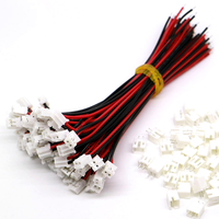 Kabel Konektor Flat 2-Pin Mini Micro JST 2.0 PH Merah Hitam dengan Selubung PVC Nylon dan Konduktor Tembaga Berlapis Timah untuk Elektronik