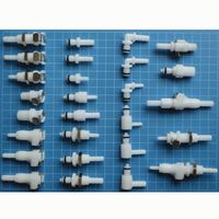 Raccord rapide femelle réducteur en plastique 3/8" à raccord cannelé 1/4" à insert, avec ou sans valve, pour tuyau de gaz, eau et air basse pression