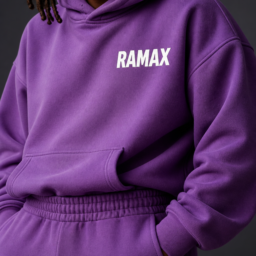 RAMAX Custom Oversized Heavyweight Fleece Hoodie Set Tracksuit Sweatpants Two Piece Set Wholesale Gym Wear OEM Factory · image 4