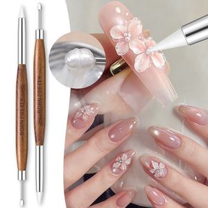 BORN PRETTY Lápiz de Doble Punta para Decoración de Uñas, Herramienta de Tallado de Doble Extremo para Diseños Intrincados y Efecto Degradado con Mango de Madera - Product Image 1