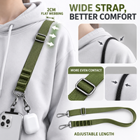 Lanière de téléphone portable 2-en-1 à porter en bandoulière, avec dragonne de poignet et porte-clés intégré |   Nylon anti-chute et anti-vol