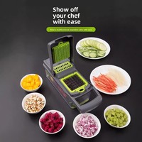 Gadgets de cuisine en plastique en gros d'usine 16 en 1 coupe-aliments trancheuse coupe-légumes manuel multifonction