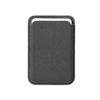 Portefeuille fin en daim pour hommes et femmes, porte-cartes magnétique, étui pour cartes de crédit, gris anthracite, pour les voyages et l'usage quotidien