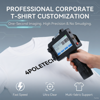 Imprimante à jet d'encre portable 4POLETECH pour l'impression de logo, de texte et de numéro de série sur les uniformes scolaires, les chemises publicitaires, les vêtements