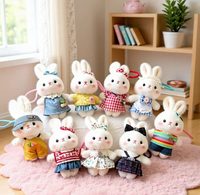 Nouveau Pendentif Lapin Mignon en Peluche, Accessoire de Sac, Compagnon de Jeu, Porte-clés, Poupée Bébé, Vente en Gros