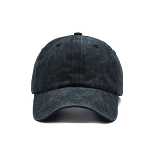 Gorra de Béisbol Negra de 6 Paneles, Ajustable, Unisex, de Hilo de Algodón, Estilo Casual, Cierre Trasero con Hebilla Metálica, Color Sólido, Acabado Lavado - Product Image 4