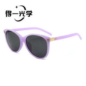 Women's Round Frame <b>Sunglasses</b> Black PC UV400 Protection Type 3 Sunshades - Product Image 5