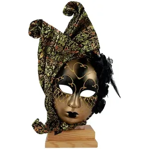 Trofeo Sportivo di Carnevale con Maschera Decorata Grande e Base in Legno - Product Image 1