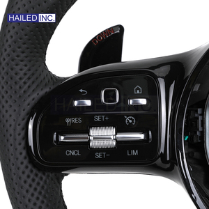Volant en cuir avec garniture noire pour Mercedes Benz W211 W169 W177 W221 GLS X167 GLA45 X156 GLE <span class=keywords><strong>53</strong></span> <span class=keywords><strong>AMG</strong></span> GT - Product Image 4