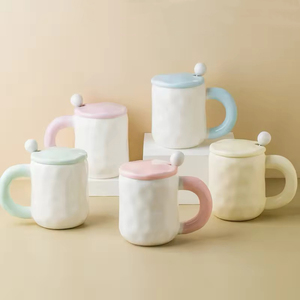 Customization Hand-made Ceramic Mug 470ml Spoon Logo Printing Cute Design Dishwasher <b>Microwave</b> Safe Gift Box Packaging Business - Product Image 2