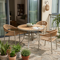 Ensemble de salle à manger d'extérieur Meiqi, table et chaises en WPC, ensemble de terrasse de jardin, ensemble de balcon, meubles de bistrot d'extérieur résistants aux intempéries