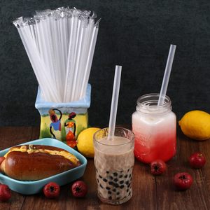 Pailles en plastique noires et blanches, emballées individuellement, transparentes, larges, jetables, pour fêtes, produits écologiques - Product Image 3