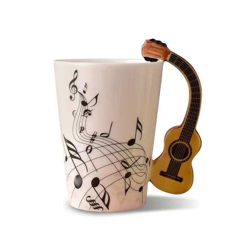 Haushalt Porzellan Keramik kreativ Musik Gitarre Musikinstrument Wasser Kaffee Paar Tasse Tasse Geschenk