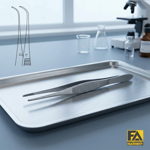Forceps Graefe entièrement courbés à 1x2 dents, instrument chirurgical pour chirurgie générale, certifié CE, manuel, Classe I - Product Image 2