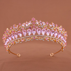 Bandeau de mariage couleur or baroque cristal couronnes de mariée diadèmes bijoux de cheveux accessoires femmes <span class=keywords><strong>strass</strong></span> chapeaux reine diadème - Product Image 5