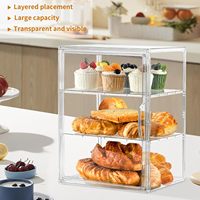 Boîte de rangement pour pain, organisateur de bureau, en plastique transparent, grande capacité, compartiments, présentoir à biscuits, collations, desserts, gâteaux