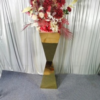 Nouveauté Vases Centres de Table de Mariage Supports à Fleurs en Acier Inoxydable Vases Guides d'Allée Décoration de Fête