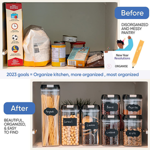 Juego de contenedores de alimentos herméticos multifuncionales, sin BPA, plástico transparente y duradero, contenedores de almacenamiento de alimentos con tapas, 7 Uds. - Product Image 5
