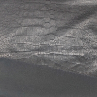 Tissu en cuir PU extensible 4 directions, sans PFAS, effet crocodile gaufré, personnalisé, pour vêtements, imperméable