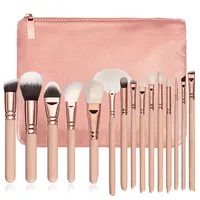 Nieuwe Draagbare Duurzaam Roze Beauty Tools Make-Up Borstel Tas Rose Gouden Make-Up Borstel Set