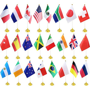 Venta al por mayor de banderas de escritorio de todos los países, Bandera de mesa de oficina de Campaña Nacional internacional mundial personalizada con soporte <span class=keywords><strong>y</strong></span> poste - Product Image 2