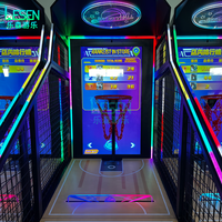 Machine d'arcade de tir au basket à écran LED, à monnayeur, avec classement des scores, jeu de basket de rue
