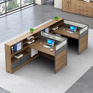 Buena calidad moderno madera natural Modular 1,5 m Mdf estación de trabajo mesa de oficina muebles de oficina mesa de recepción frontal de oficina - Product Image 1