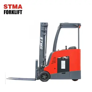 STMA electric forklift 3 wheel mini electric forklift 1800kg with 3m two stage mast and side shifter attachment
