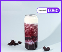 202 #   Bouteille de café transparente en plastique PET de 250 ml, 330 ml, 500 ml, 650 ml, avec couvercle en aluminium facile à ouvrir